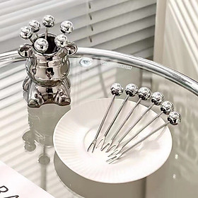 Mua Bộ dĩa ăn trái cây bằng thép không gỉ kèm hộp đựng hình gấu