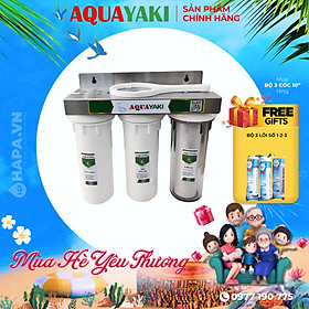 Bộ Lọc Thô 3 Cấp AQUAYAKI AQUA-S103 10 inch Cao Cấp Kèm Lõi, Lọc Nước Đầu Nguồn, Sinh Hoạt, Gia Đình - Hàng Chính Hãng