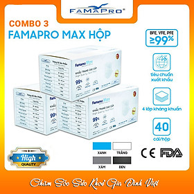 Khẩu Trang Y Tế Kháng Khuẩn Cao Cấp Famapro Max Kháng Virus, Bụi