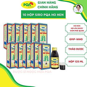 Combo 10 Hộp Siro Ho Hen PQA Thành Phần Từ Thiên Nhiên, Hỗ Trợ Thông Thoáng Đường Thở Cho Người Ho Lâu Ngày 125ml