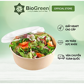 Mua 50 TÔ GIẤY KRAFT NÂU(330GSM) 750ml  1000ml dùng một lần có nắp đựng thức ăn  salad  tô take away