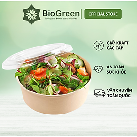 50 tô giấy kraft 750ml, 1000ml kèm nắp đựng thức ăn salad take away