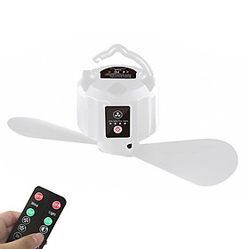 USB Rechargeable Outdoor Camping Hiking Tent Ceiling Hung Fan Portable Detachable Hung Fan with Remote Controller Multifunctional Fan Light Bedroom Fan