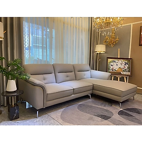 Mua Sofa góc L da bò Italy Tundo màu xám SFLCT06 2m6 x 1m6 hàng cao cấp chuẩn da bò nhập khẩu Ý