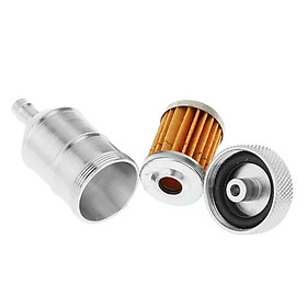 Universal 1/4''6mm Inline Gas Fuel Filter for Motorcycle Dirt Bike ATVSilver - Silver