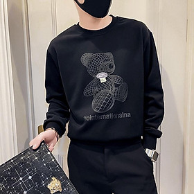 Áo thu đông chất đẹp, Áo sweater nam cổ tròn cao cấp streetwear in Gấu TIO mã NZ689