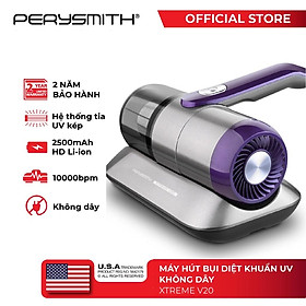 Máy hút bụi giường nệm không dây UV PerySmith XTREME V20 cầm tay hiện đại - Hàng chính hãng