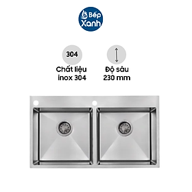 Chậu Rửa Chén Carysil VN-N200 (IC-8650) - Inox 304 - Hàng Chính Hãng