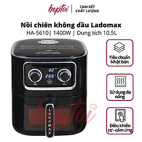 Mua Nồi chiên không dầu dung tích 10.5 Lít  công suất 1400W  lò nướng không dầu thân màn hình Led Ladomax HA-5610 - Hàng chính hãng