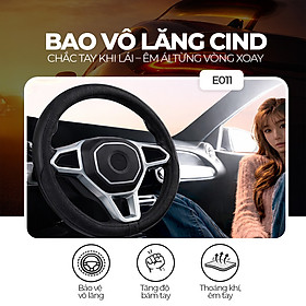Bọc Vô Lăng CIND E011 Size M Màu Đen Da PU Lõi TPE Chống Trượt Siêu Êm - Nhập Khẩu Chính Hãng