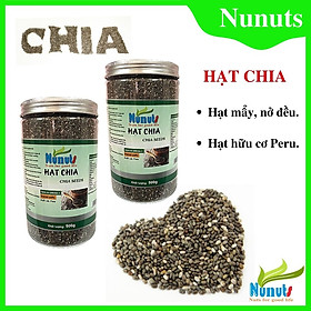 HẠT CHIA HỮU CƠ NUNUTS - Hạt chia Organic mẩy, nở đều 500g, 1kg - Chia đen - 1kg  2 hộp 500g