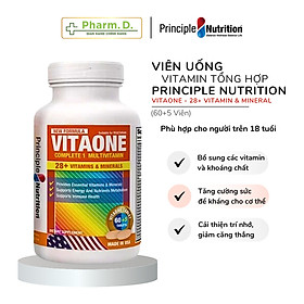 Viên Uống PRINCIPLE NUTRITION VITAONE Bổ Sung Vitamin Tổng Hợp Và Khoáng Chất Cần Thiết (Hộp 60+5 Viên)