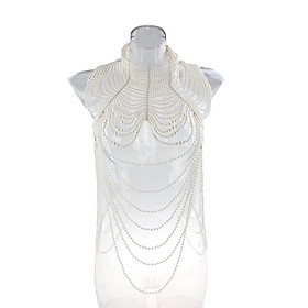 Stylish Imitation Pearl Body Chain Multilayer for Wedding Costume Show Dress