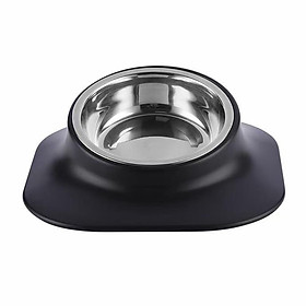 Stainless Steel Pet Bowl with Rubber Base, 15 Degree Tilt Raised Non-Slip Feeder Pet Feeding Bowls and Water Bowls