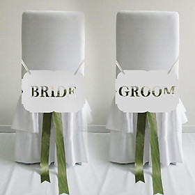 Romantic Bride Groom Plastic Wedding Sign Hanging Plaque Chair Decoration