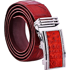 Thắt Lưng Nam Da Cá Sấu Nguyên Con Bụng Huy Hoàng HT4743 - Nâu Đỏ