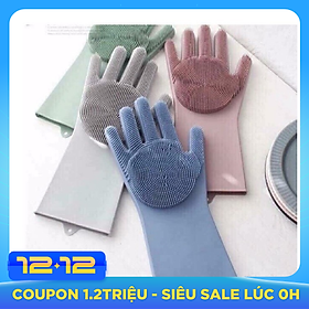 Bộ 2 găng tay rửa bát silicon tạo bọt đa năng