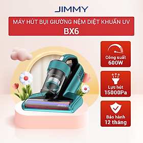 Mua Máy Hút Bụi Giường Nệm JIMMY BX6 Lực Hút 15KPa Công Suất 600W Với 3 Chế Độ Hút Cùng Cảm Biến Bụi Kết Hợp Tia UV Sóng Âm Diệt Bọ Ve Hút Sạch Toàn Bộ Bụi Tóc Lông Thú Cưng - Hàng Chính Hãng - Bảo Hành 12 Tháng