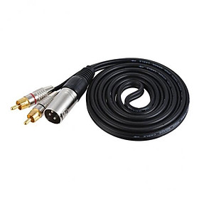 2PCS Double RCA Male Plug to XLR 3 Pin Male Speaker Cable Y-Splitter Cord