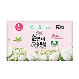 BĂNG VỆ SINH HỮU CƠ NEOSIS COTTON BAN NGÀY_Size L (KT: 28cm)_1 gói/10 miếng_HÀNG CHÍNH HÃNG
