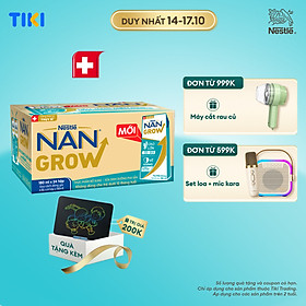 Thùng 24 hộp Sữa pha sẵn Nestlé NANGROW sữa mát công thức từ Thụy Sĩ 6 lốc x (4 hộp x 180ml) - (Bé từ 1 tuổi) Tặng Bảng viết LCD Kalpen