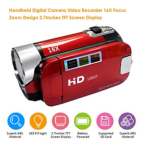 Digital Camera Video Recorder 16X F-ocus Zoom Design 2.7Inches TFT Screen Display Supported S D Card Batter-y Powered