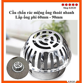 Mua Cầu chắn rác inox đặt miệng ống D60 D90mm  cầu thoát nước mưa thoát nhanh