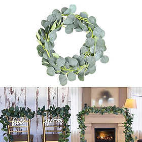 Artificial Eucalyptus Garland Green Leaves Fake Plants Hanging Vine 6.6 Feet/Strand Home Garden Office Wedding Wall Decor