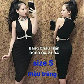Đầm body yếm đính cườm gợi cảm sexy