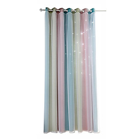 1PC Star Curtain Blackout High Precision Curtains for Bedroom Living Room Colorful Double Layer Star Window Curtains