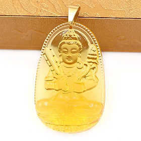 Mặt Phật Hư Không Tạng Bồ Tát pha lê vàng 5cm