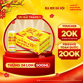 Bia Hơi Hà Nội - Thùng 24 lon 500ml - Phiên bản Tết