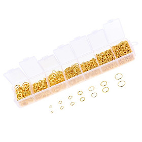 Hình ảnh 1500 Pcs Open Jump Rings Box Set for DIY Jewelry Making Finding Gold