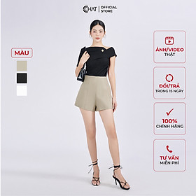 Quần Đùi Nữ Dáng A Cạp Liền Xếp Ly Chất Tuytsi Cao Cấp Mềm Nhẹ 53ONS2006AT
