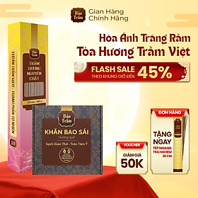 Mua Combo Tròn Tâm Vẹn Nghĩa – Khăn Bao Sái Bảo Trầm + Nhang Trầm Nguyên Chất 180g | Thanh Tịnh  An Toàn
