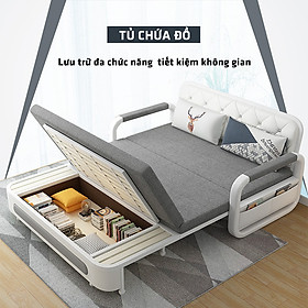 Gường Sofa Thông Minh Gấp Gọn. Giường Ghế Sofa, Sofa Giường KT 1.2m x1.9m Chất Da PU Sang Trọng Có Hộc Đựng Đồ