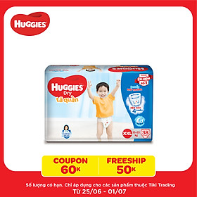 Tã Quần Huggies Dry Gói Đại XXL38 (38 Miếng) - Bao Bì Mới