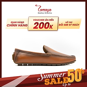 Giày Lười Tomoyo  Da Bò Đế Khắc Rãnh Giảm Chấn - Lót Da Cừu Cao Cấp TMN60103