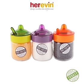 Mua Hũ Gia Vị Thuỷ Tinh Có Muỗng Herevin 200ml (Giao màu ngẫu nhiên)