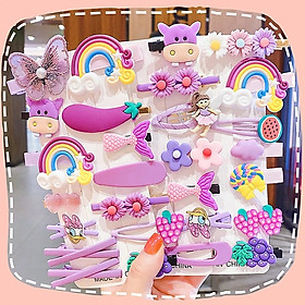 Set 14 kẹp tóc mái nhiều màu dễ thương cho bạn gái