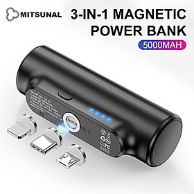Mua Pin Sạc Dự Phòng Không Dây mini  Mitsunal 5000mAh  Sạc Nhanh - 3in1 Cổng Sạc Vào Ánh Sáng/ Type-C/ Micro  Kích Thước Nhỏ và Nhẹ - HÀNG CHÍNH HÃNG