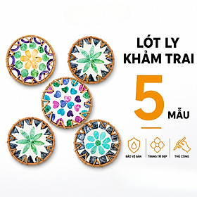 Mua Đế Lót Ly Mây Khảm Trai Tròn ANKAN (10cm) - Lót Cốc Thủ Công Mỹ Nghệ Decor Bàn Ăn  Chụp Ảnh Sang Trọng - Hàng Xuất Khẩu