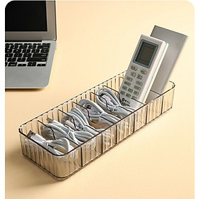 Mua Hộp nhựa SmileBox màu trong suốt đựng phụ kiện dây cáp sạc  vật dụng văn phòng nhỏ gọn xếp chồng được  hộp có chia ngăn tiện lợi- Hàng chính hãng
