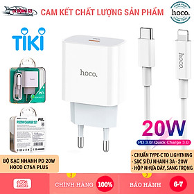 Mua Bộ Sạc Nhanh PD 20W Cho iPhone  iPad Hoco C76 Plus/C76A Plus - Chuẩn Type-C To - Hàng Chính Hãng