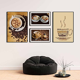 Mua Bộ 4 tranh canvas treo tường Decor trang trí quán cafe - DC048