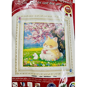 Mua Tranh thêu kín Mèo con dễ thương vs8082  kích thước 50 x 50 cm