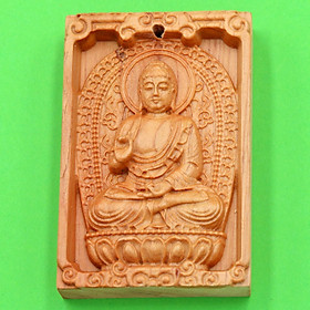 Mặt gỗ hoàng đàn Phật A Di đà MGPBM7 - Phật bản mệnh tuổi Tuất, Hợi - Phù hộ độ trì, đem lại may mắn, bình an
