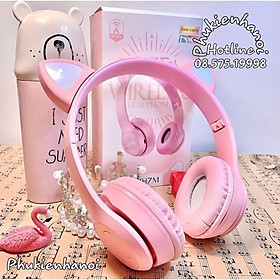 Mua Tai Nghe Mèo Không Dây P47M PKH474   Học online   Có mic đàm thoại   Nệm tai êm ái thoáng khí