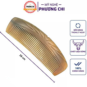 Lược sừng trâu vương miện cao cấp dài 18cm , lược gỡ rối , lược chải đầu | Mỹ Nghệ Phương Chi