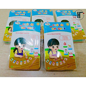 Combo 2 bộ thẻ Chữ cái và chữ ghép, Thẻ học toán dành cho bé 4-6 tuổi